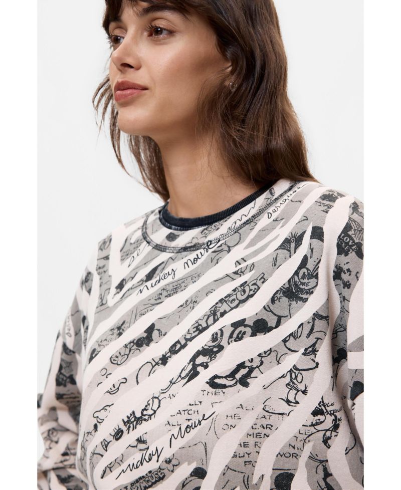 Women's Printed Mickey Long-Sleeved Sweatshirt