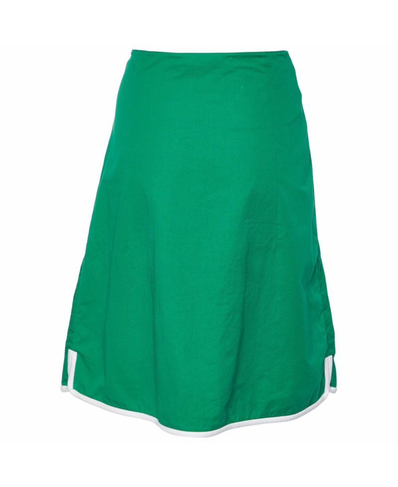 Women's Cotton Contrast Trim Knee Length Skirt