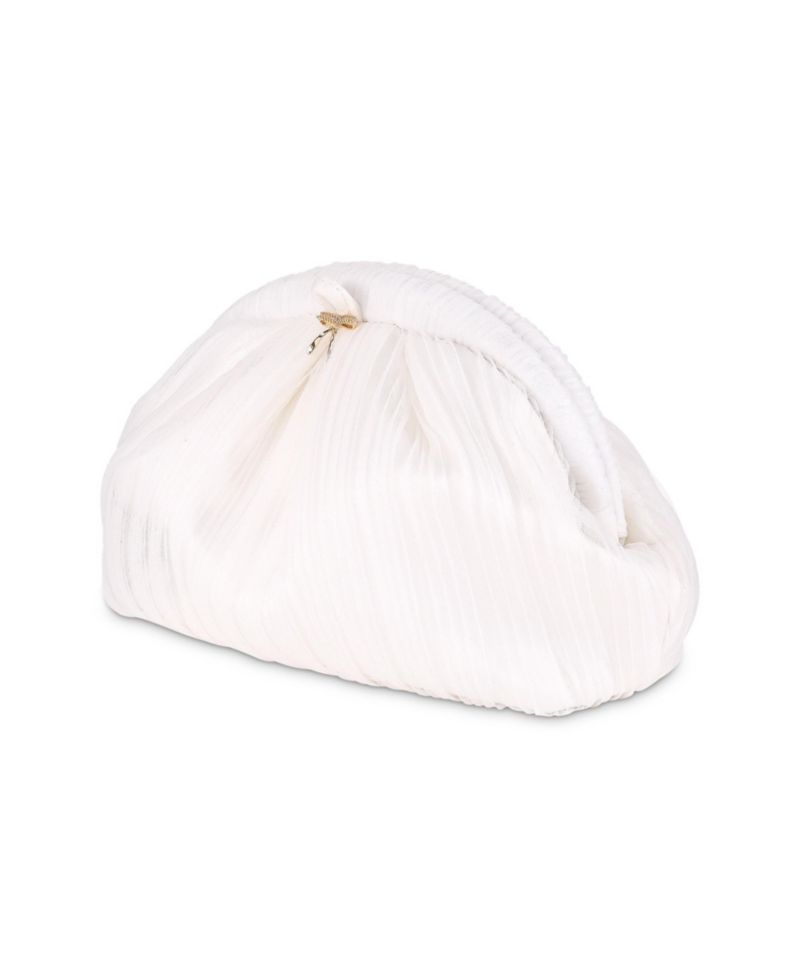 Woman's Vale Mini Pleated Pouch Clutch with Bow Charm