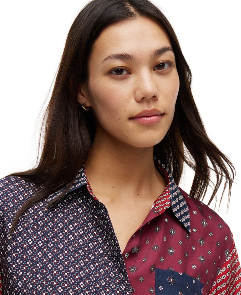 Women's American Icons Patchwork Long-Sleeve Shirt