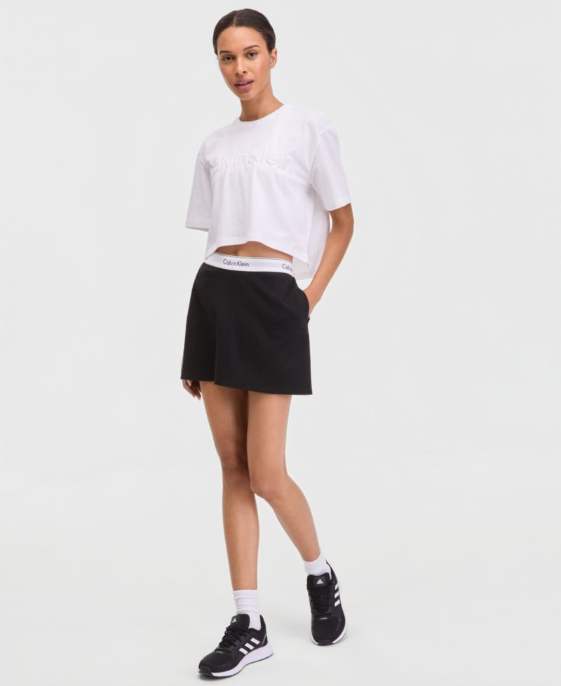 Women's Boxy Cropped Logo Tee & Pull-On Skort