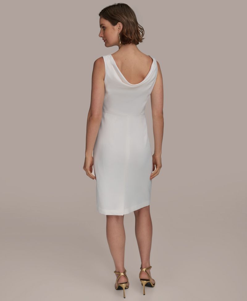 Women's Sleeveless Chain-Belt Sheath Dress