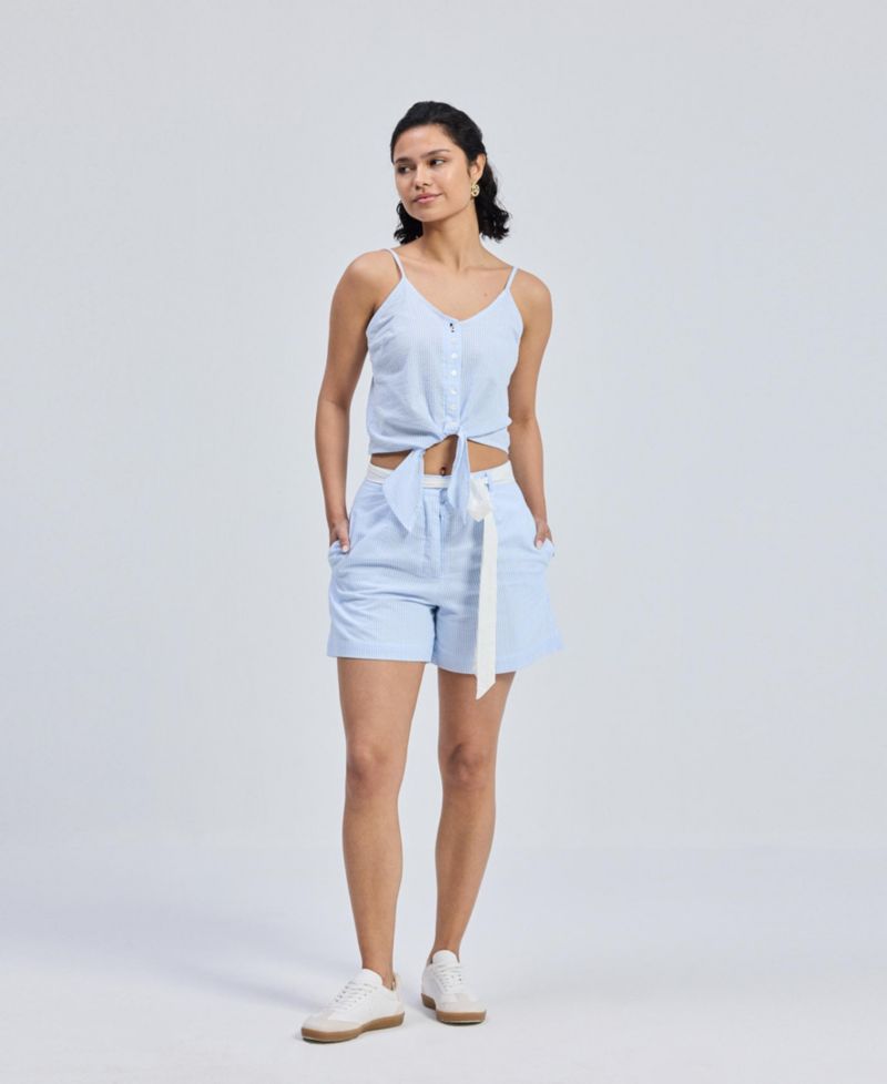 Women's Regular Fit Shorts in Stripes