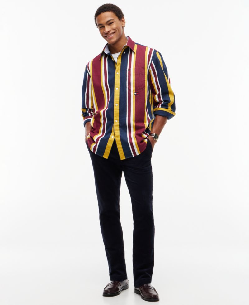 Men's American Icons Heritage Twill Striped Long-Sleeve Relaxed-Fit Shirt