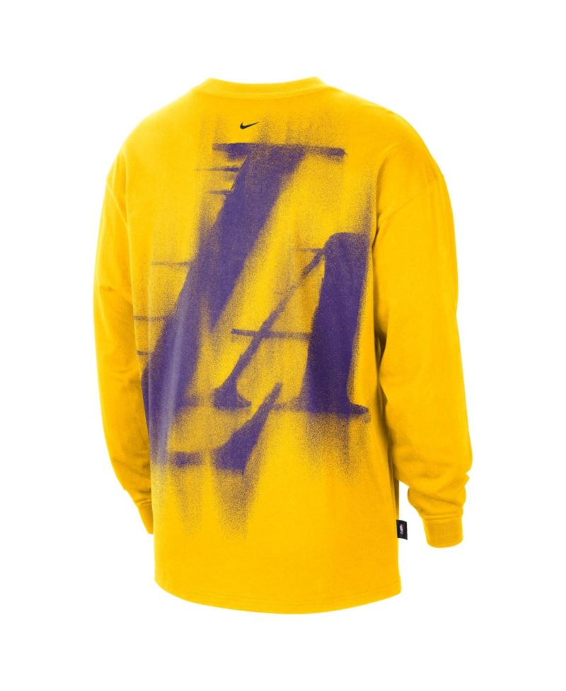 Men's Yellow Los Angeles Lakers 2026 Standard Issue Pre-Game Performance Long Sleeve T-Shirt