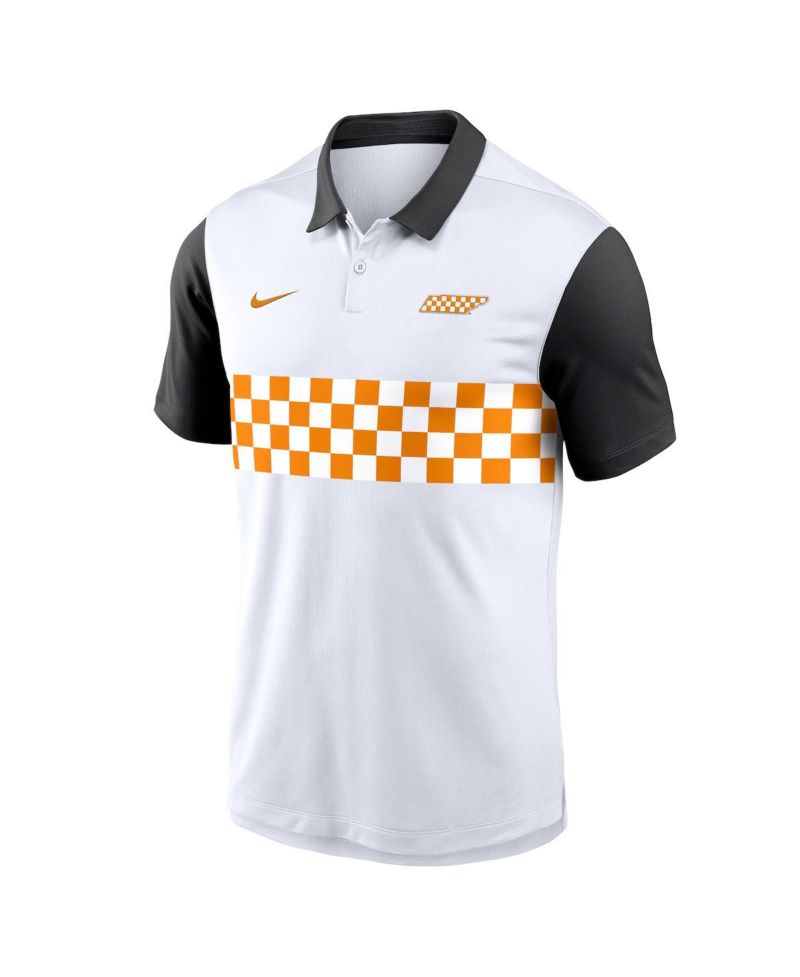 Men's White/Black Tennessee Volunteers Athletic Prep Alt Logo Vapor Performance Polo Shirt