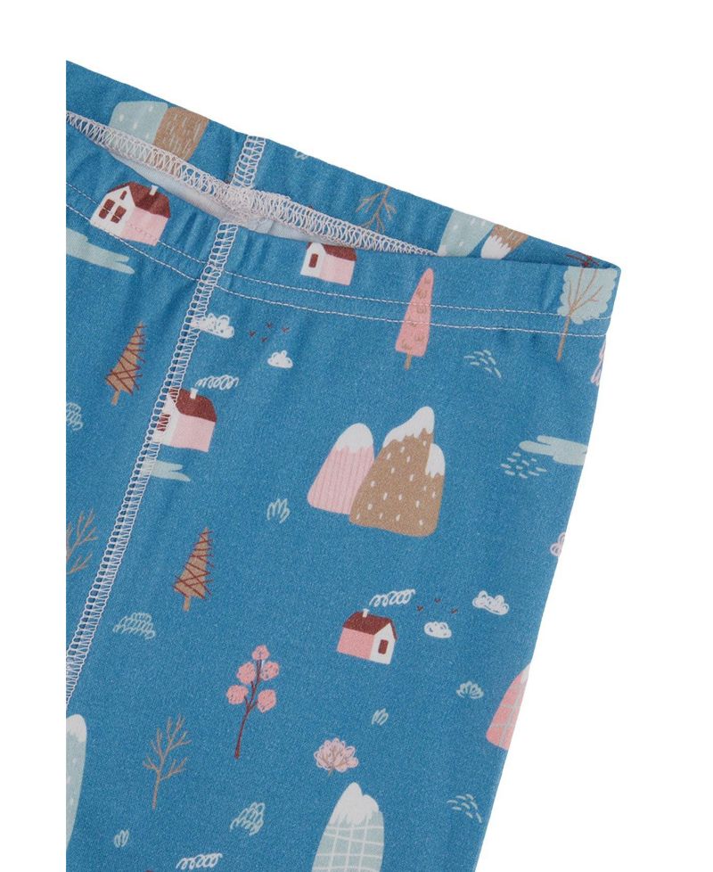 Little and Big Girl 6-12 Cotton Two Piece Pajama Set House Print