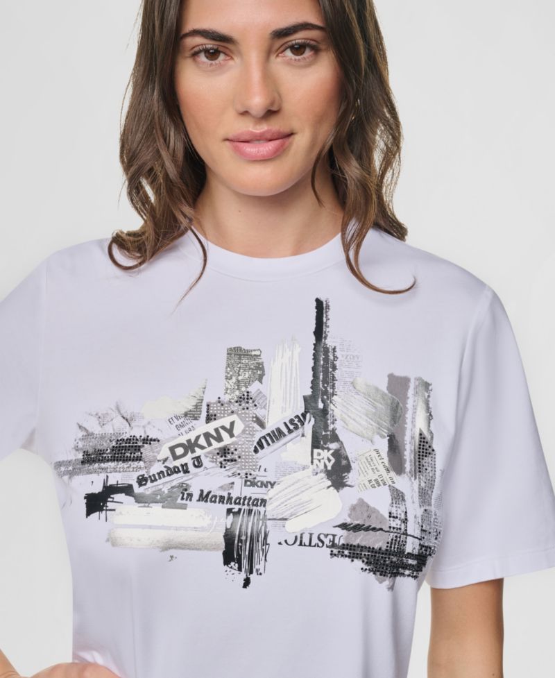 Women's Studded City Graphic Short-Sleeve T-Shirt