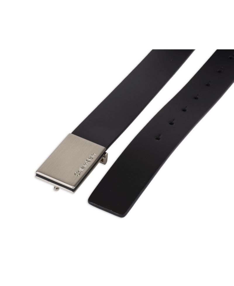 35MM Men's Casual Belt with Engraved Plaque Buckle