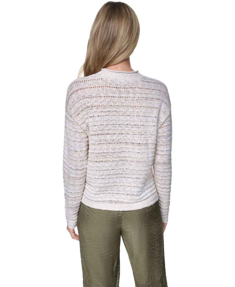 Women's Cotton-Blend Crewneck Drop Shoulder Sweater