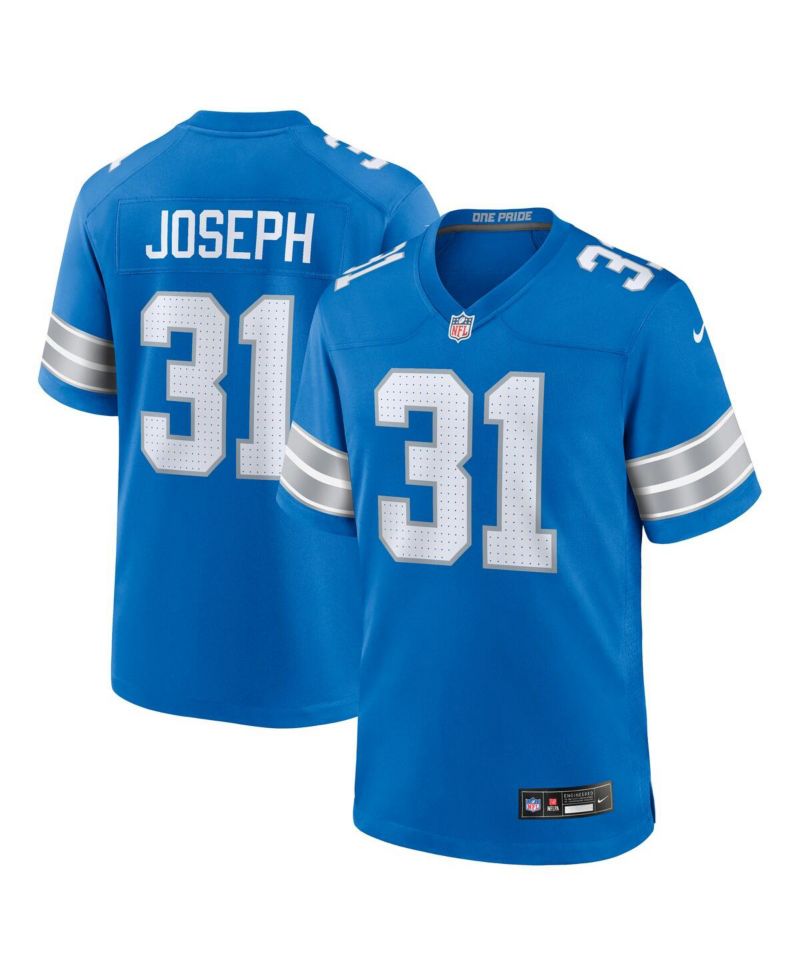 Men's Kerby Joseph Blue Detroit Lions Team Game Jersey