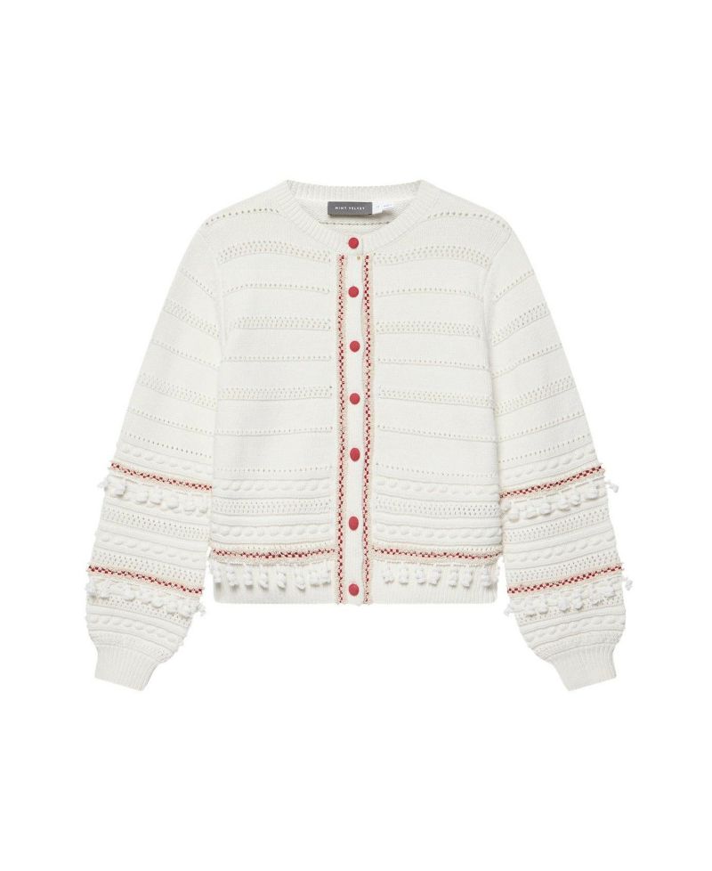 Women's Cotton Blend Tassel Cardigan