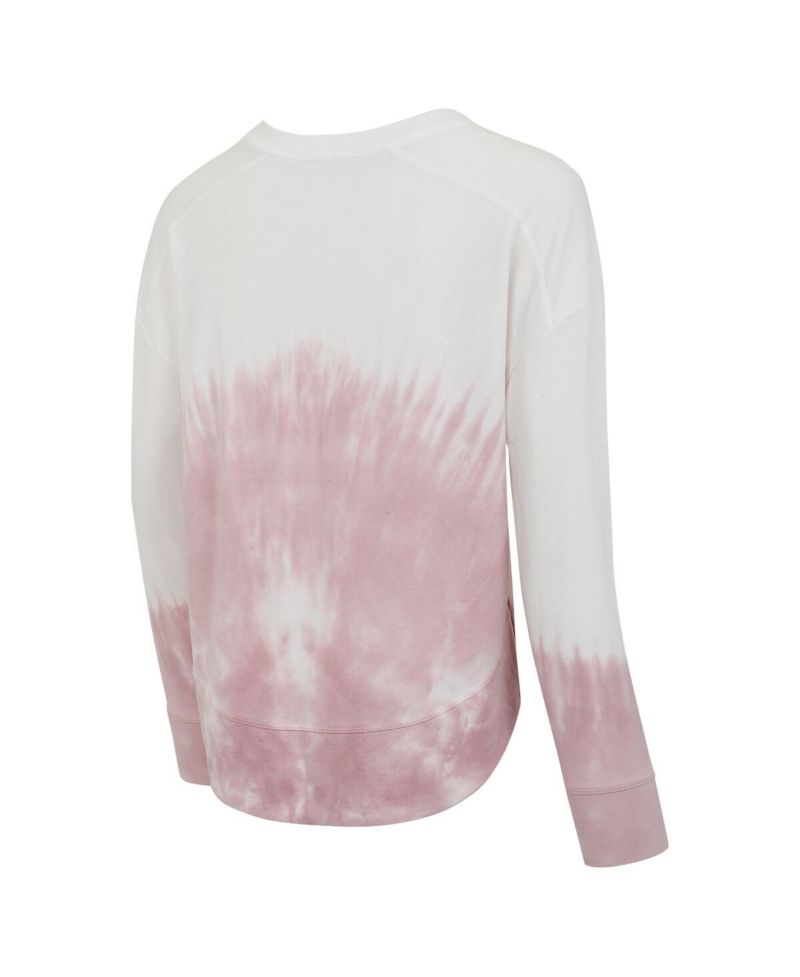 Women's Pink/White Chicago Blackhawks Orchard Tie-Dye Long Sleeve T-Shirt