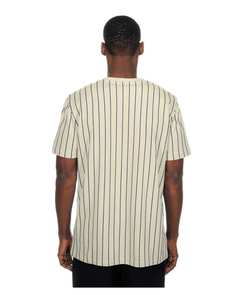 Men's Cream Boston Red Sox Throwback Meshback Pinstripe T-Shirt