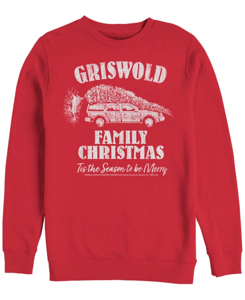 Men's National Lampoon Christmas Vacation Vintage-like Griswold Crew Fleece Pullover