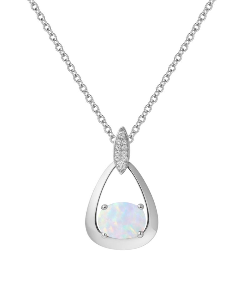 2-Pc. Lab-grown Ruby (3.5 ct. t.w.) and Lab-Grown White Sapphire (0.03 ct. t.w.) Earrings And Pendant Set in Sterling Silver (Also Available in Opal, Amethyst, Sapphire and Blue Topaz)