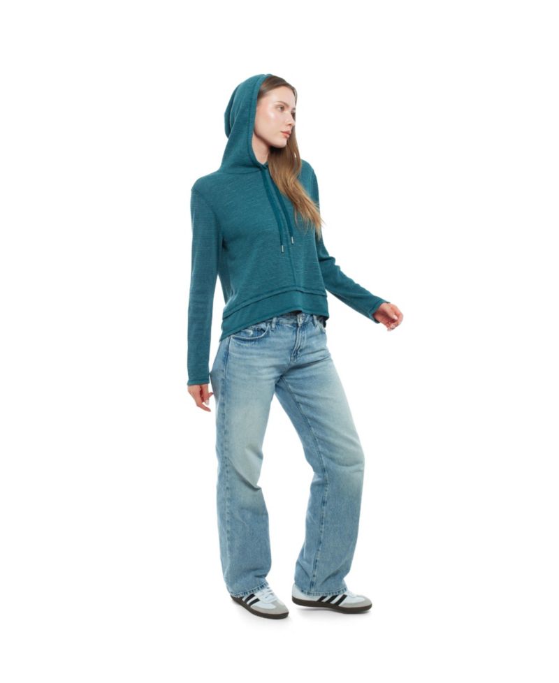 Women's Clothing Long Sleeve Double Peplum Hoodie