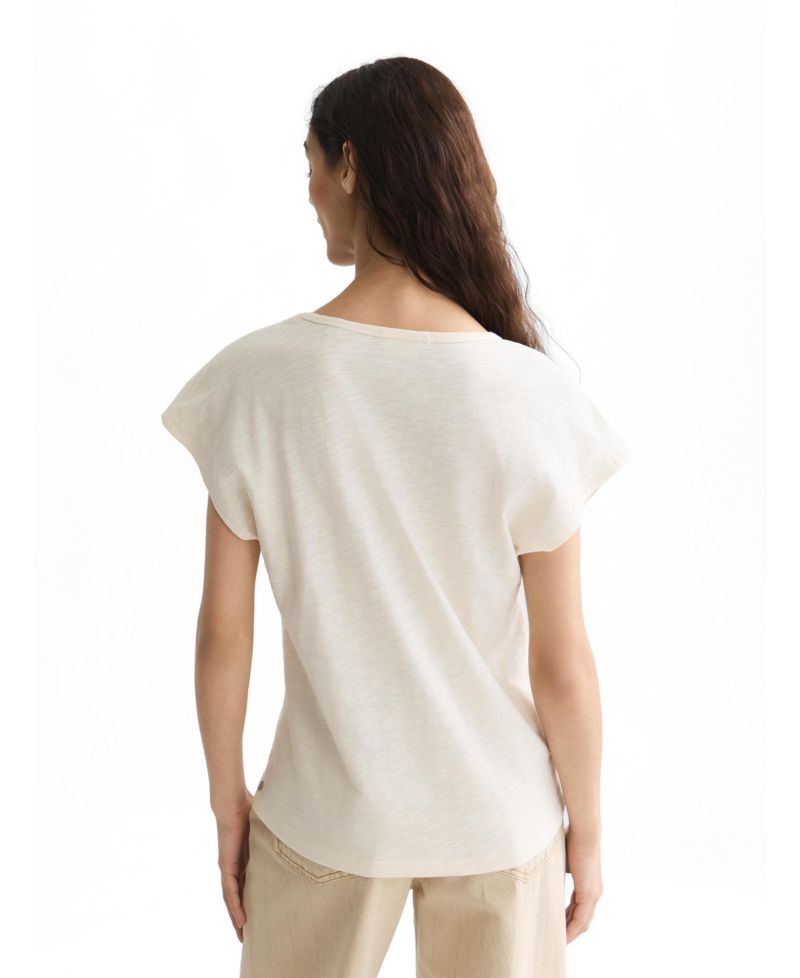 Women's Embroidered V-Neck T-Shirt.