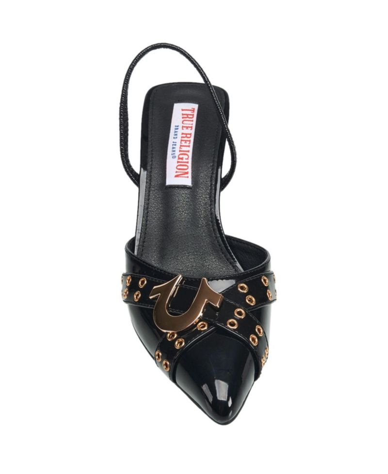 Women's Sade Metal Buckle Logo Heel