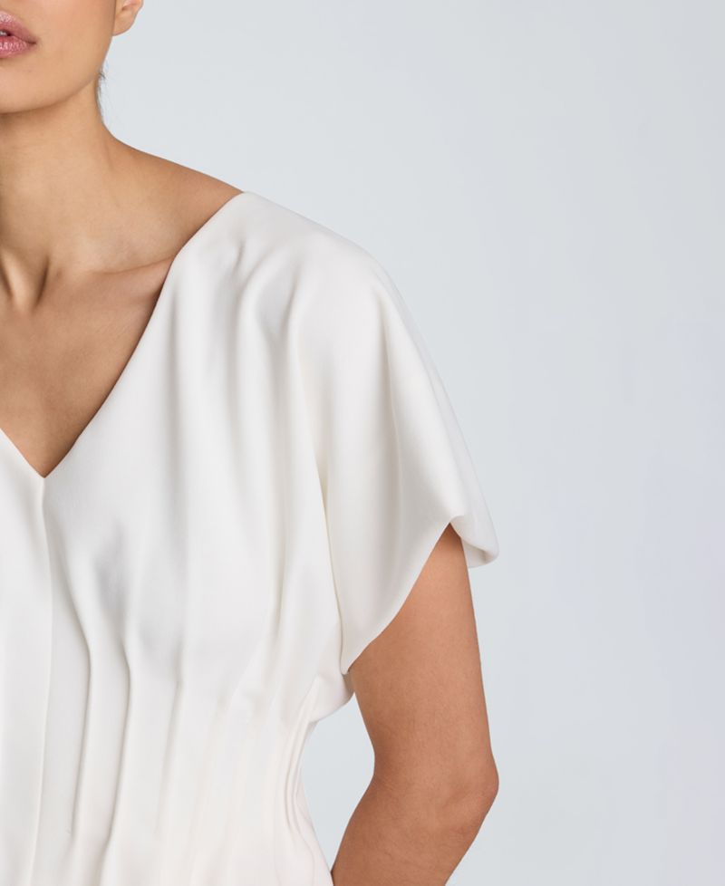 Women's Pleated V-Neck Top