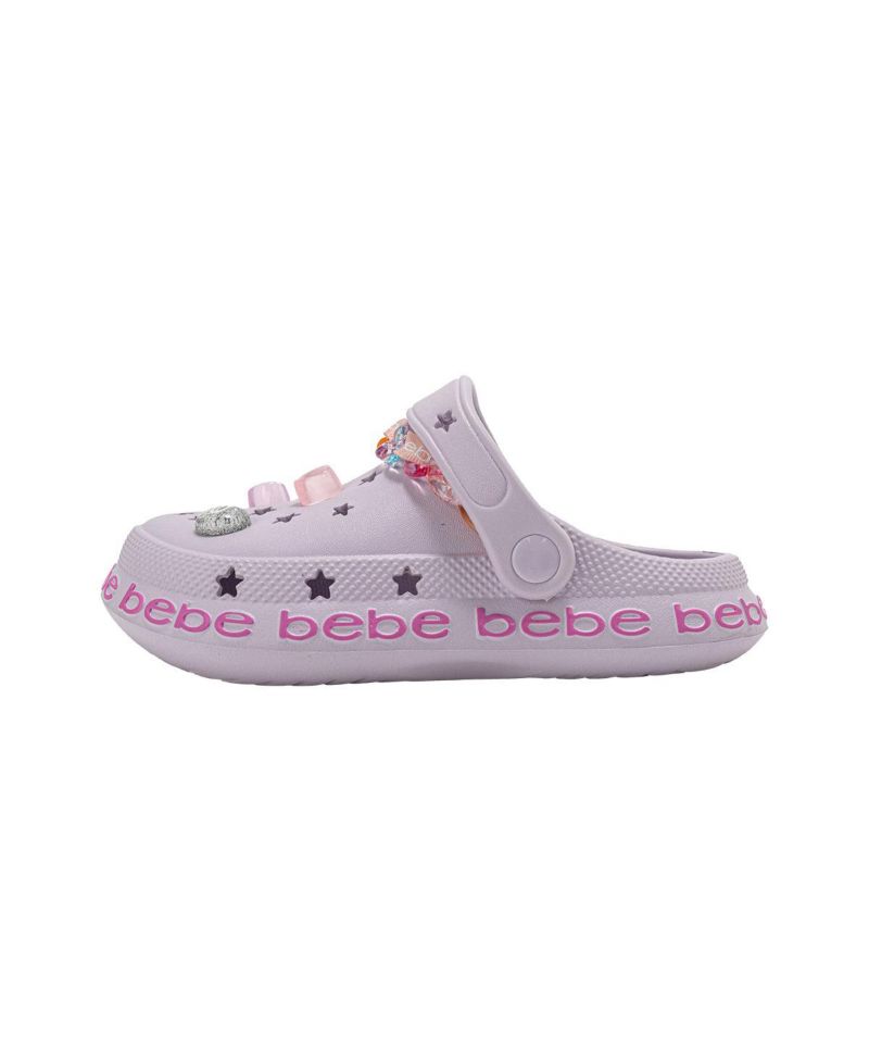Little Girls EVA Clog with Chain with Logo Grosgrain Ribbon and Charms
