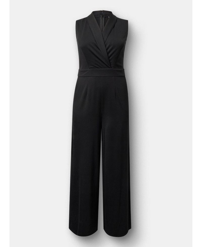 Women's Shawl-Collar Ponte Jumpsuit