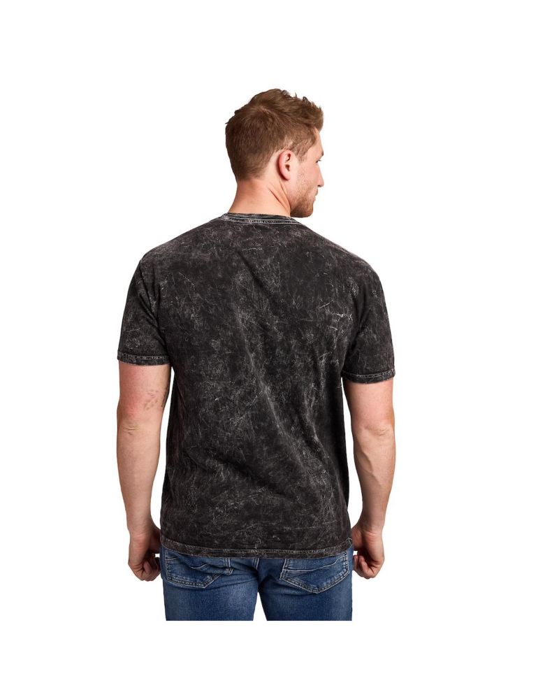 Men's Hufflepuff Varsity Black Vintage Mineral Wash Crew Neck Short Sleeve T-shirt-XXL