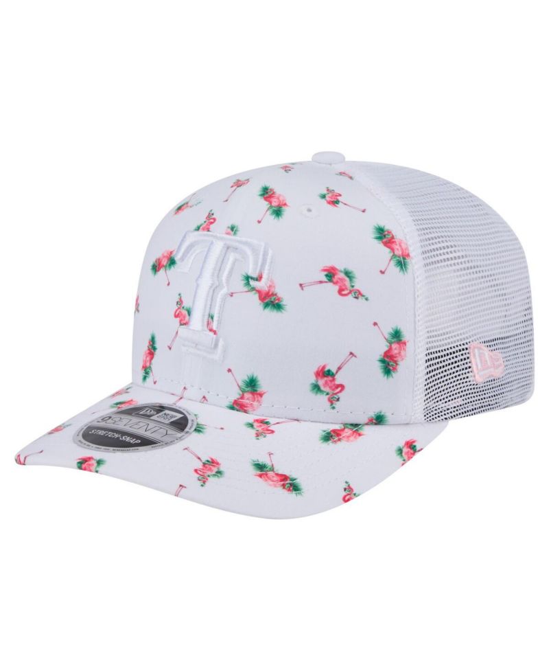 Men's White Texas Rangers Flamingo Mesh Back 9SEVENTY Stretch-Snap Hat