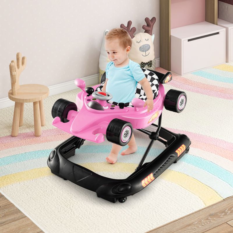 Baby Walker with Adjustable Height and Convertible Design for Infants