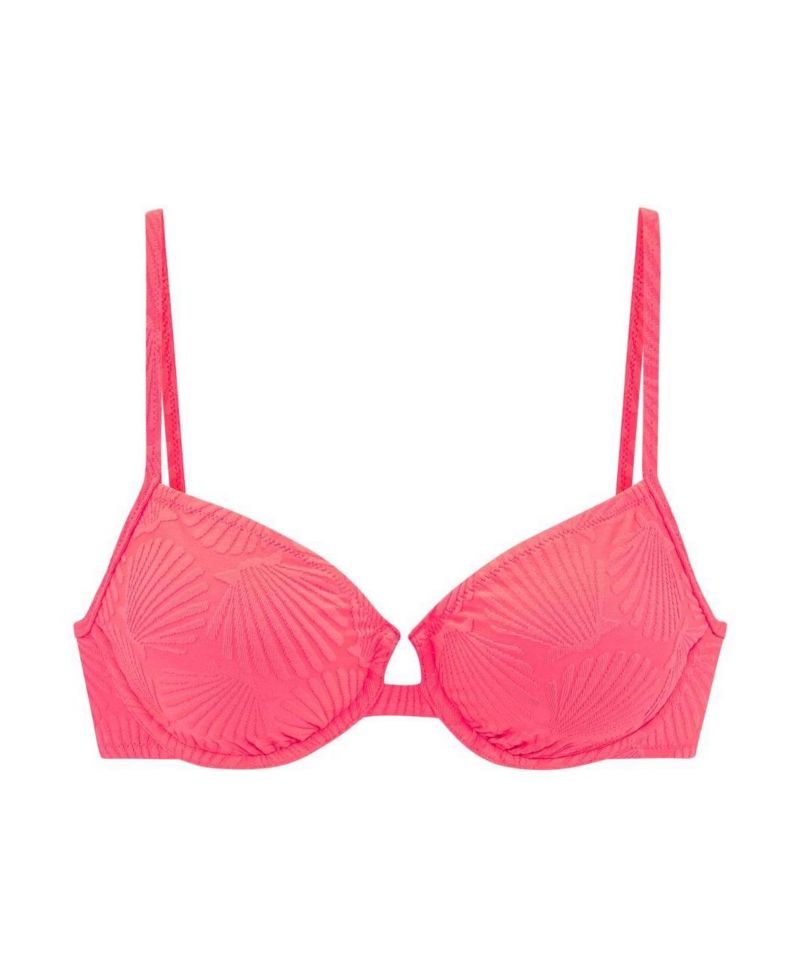 Women's Printed Shell Pattern High-Waist Underwire Bikini Top