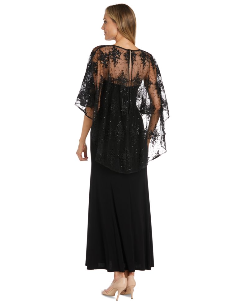 Women's Embellished-Capelet Gown