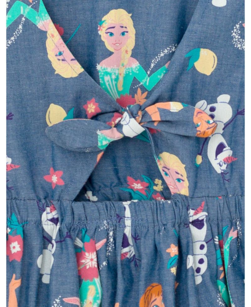 Little Girls Disney Minnie Mouse Mickey Mouse Daisy Lilo & Stitch Princess Belle Ariel Chambray Skater Dress to