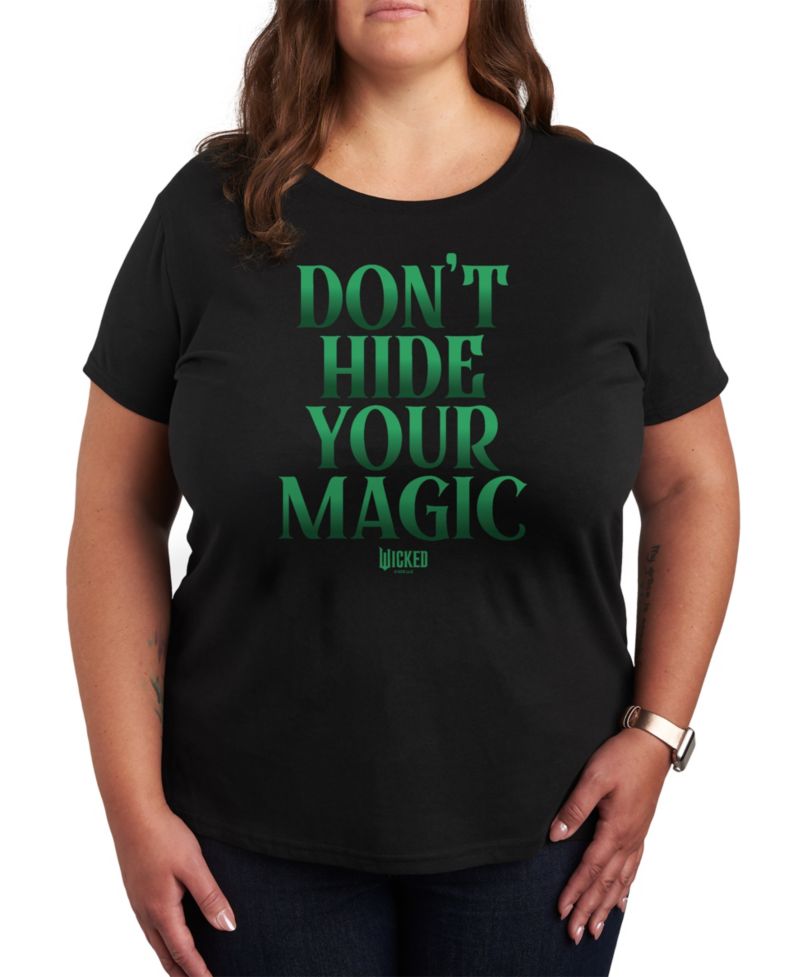 Trendy Plus Size Wicked Don't Hide Your Magic Graphic Crew Neck T-Shirt