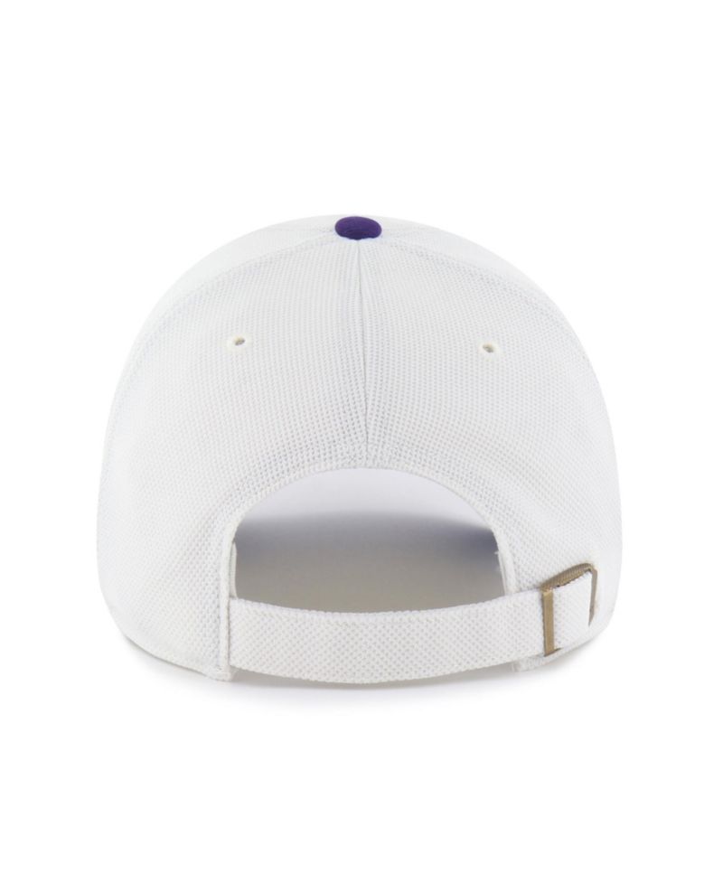 Men's and Women's '47 White/Purple Washington Huskies Pique Patch Clean Up Adjustable Hat
