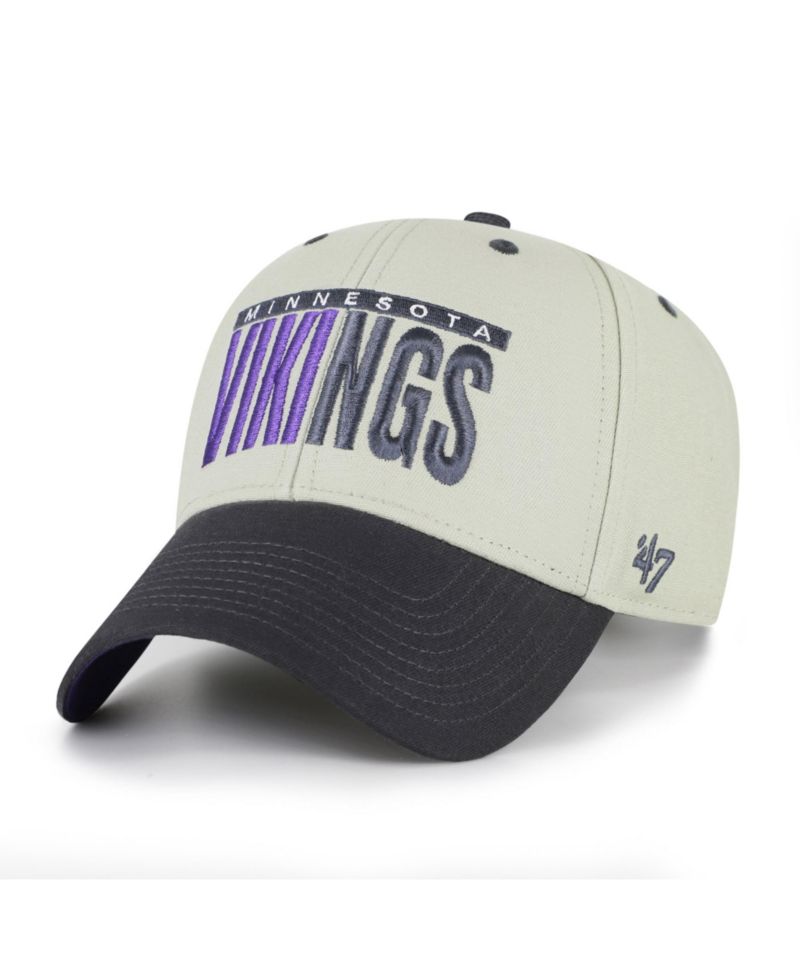 Men's '47 Gray/Black Minnesota Vikings Half Block Text MVP Adjustable Hat