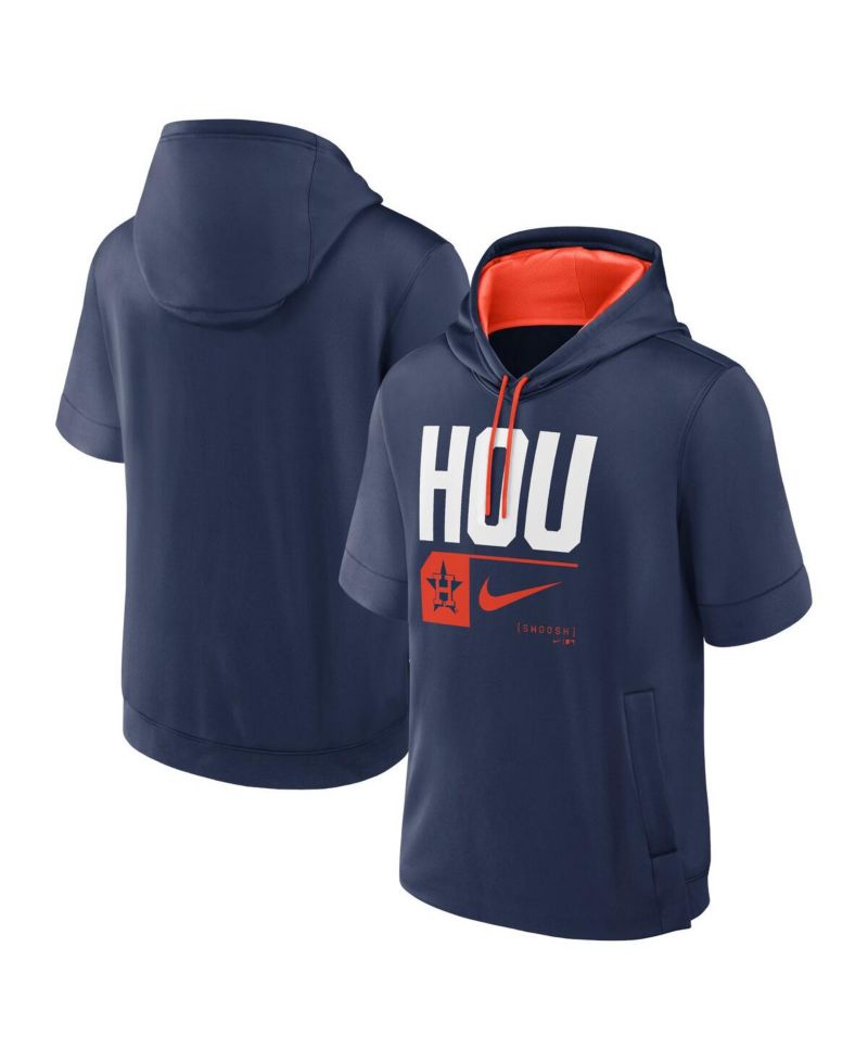 Men's Navy Houston Astros Tri Code Lockup Short Sleeve Pullover Hoodie