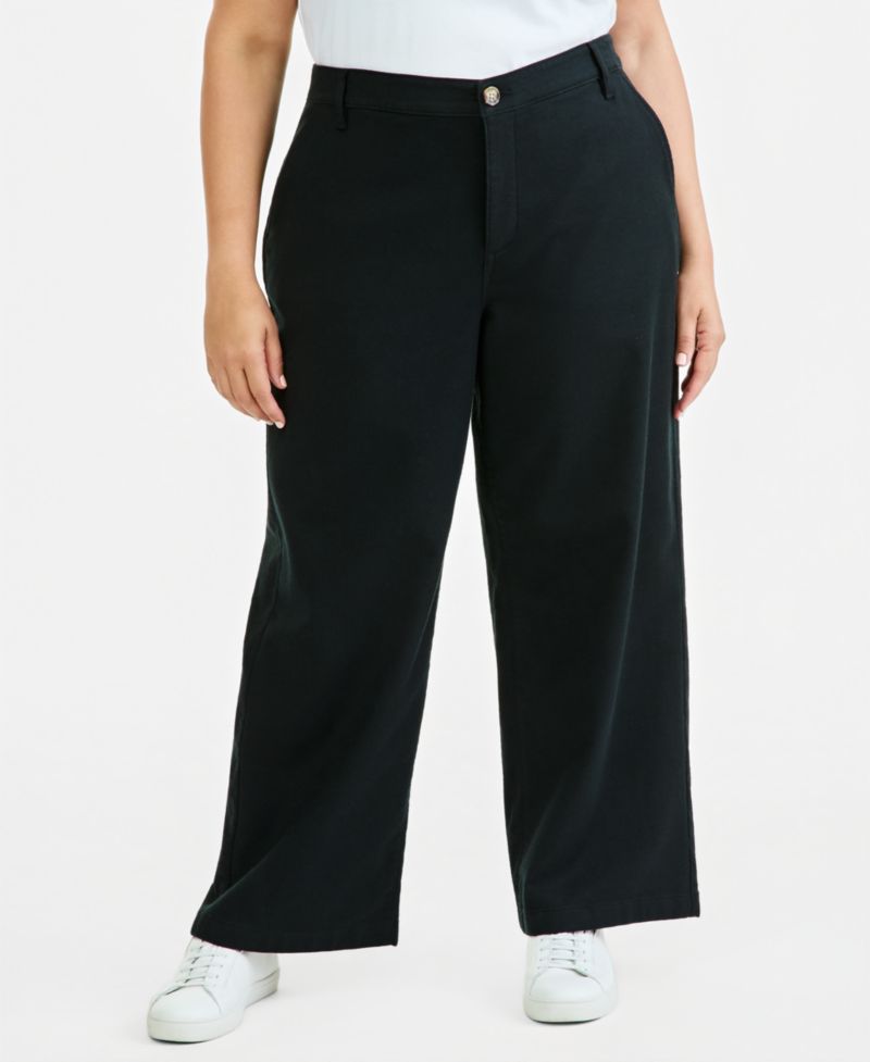 Plus High Stretch High-Rise Cropped Wide-Leg Pants