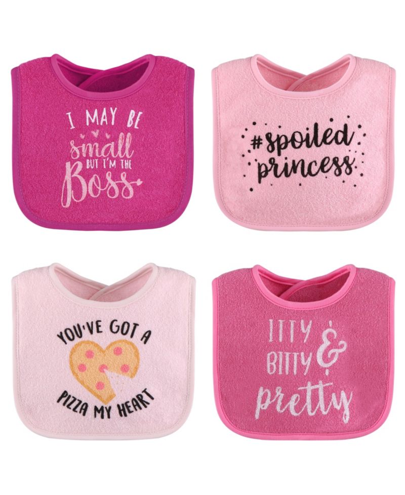Cotton Feeding Baby Bib, 8pk Girls