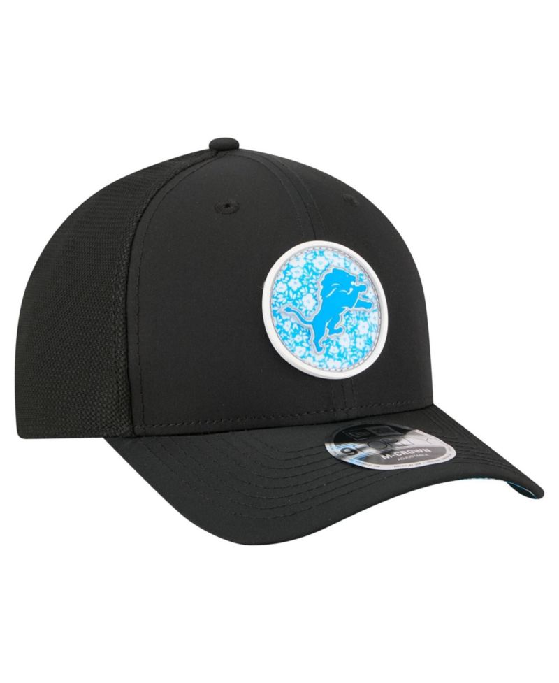 Men's Black Detroit Lions Floral 9FORTY M-Crown Trucker Adjustable Hat