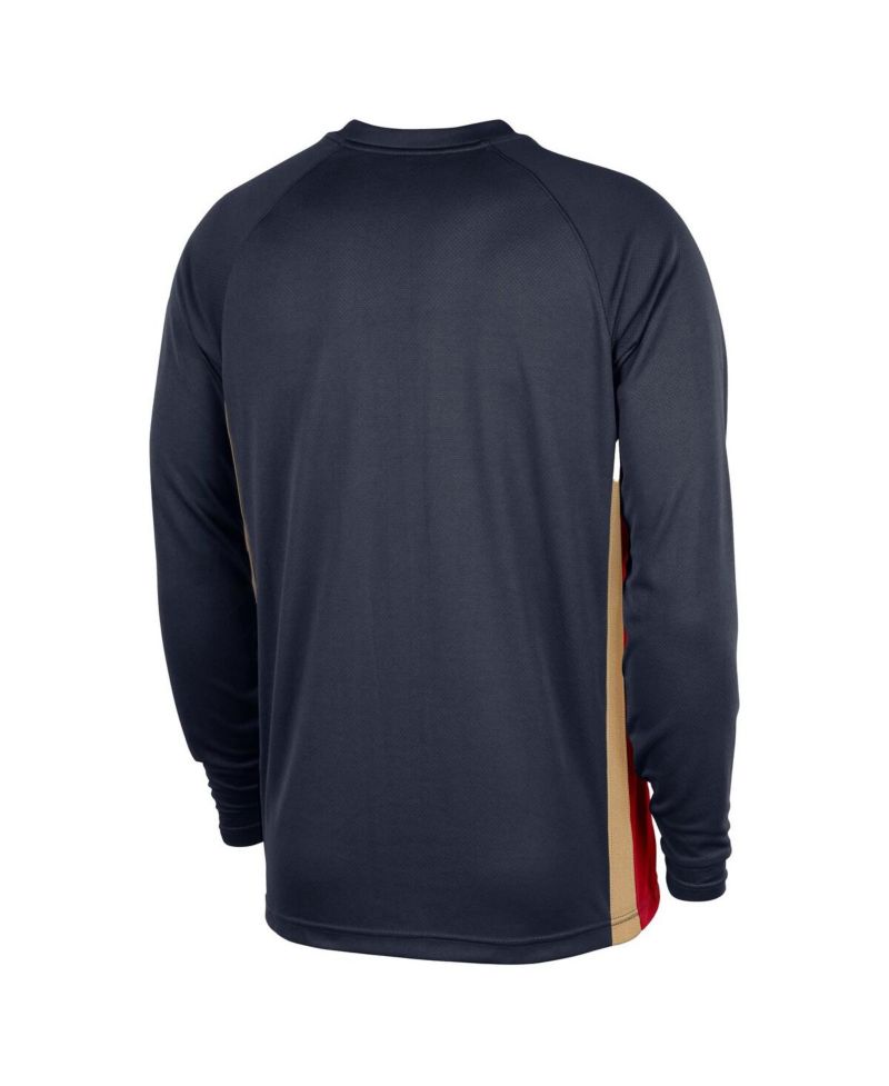 Men's Navy New Orleans Pelicans 2025/26 Authentic Pre-Game Legend Dri-FIT Long Sleeve Shooting T-Shirt