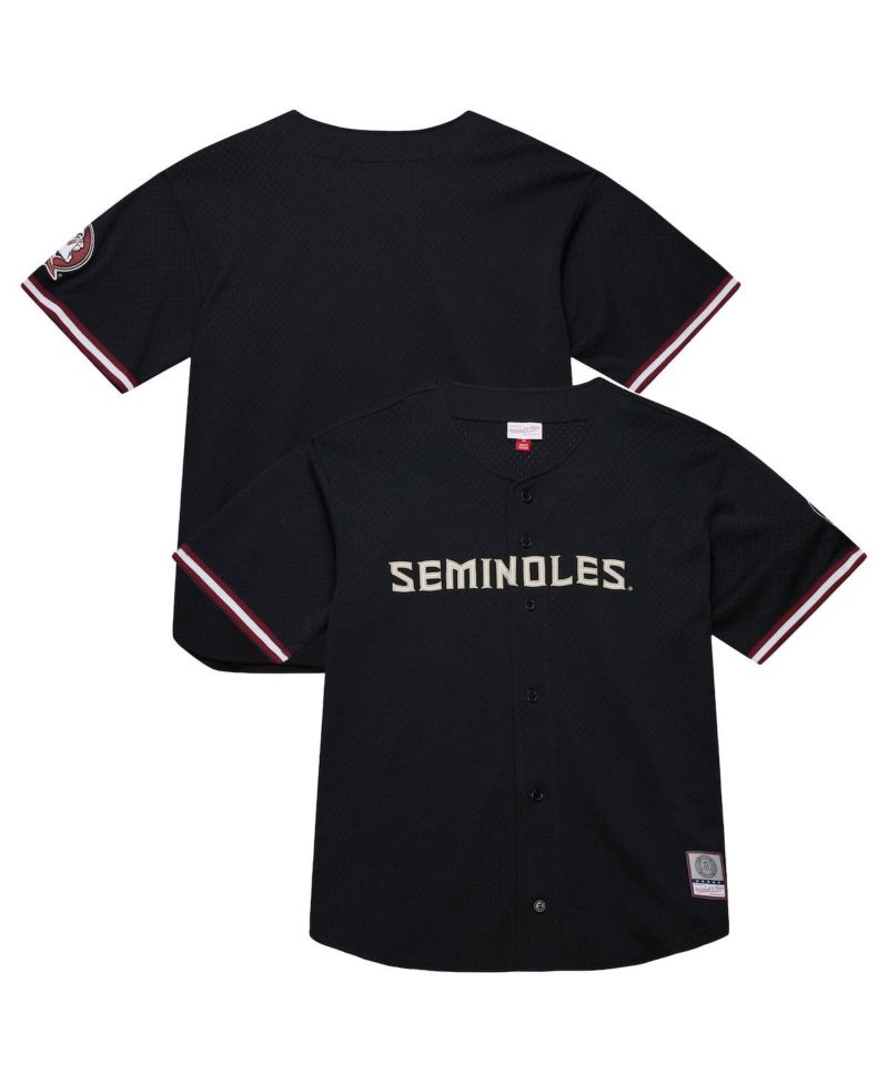 Men's Black Florida State Seminoles On The Clock Full-Button Fashion Jersey