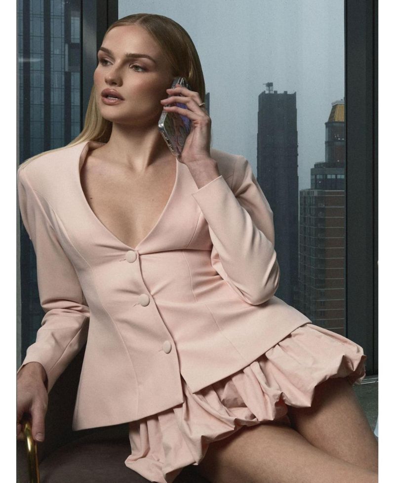 Women's Savannah Tulip Pink Peplum Blazer