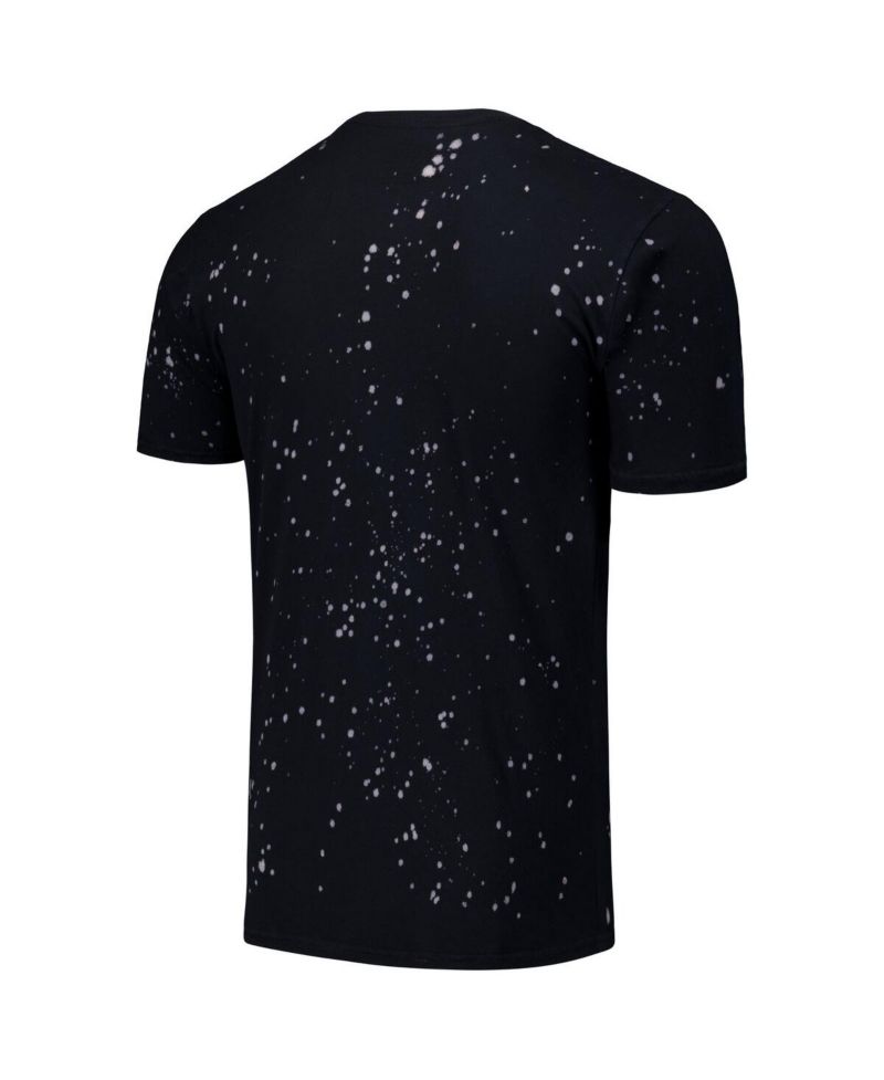 Men's Black/White Atlanta Braves Splatter T-Shirt