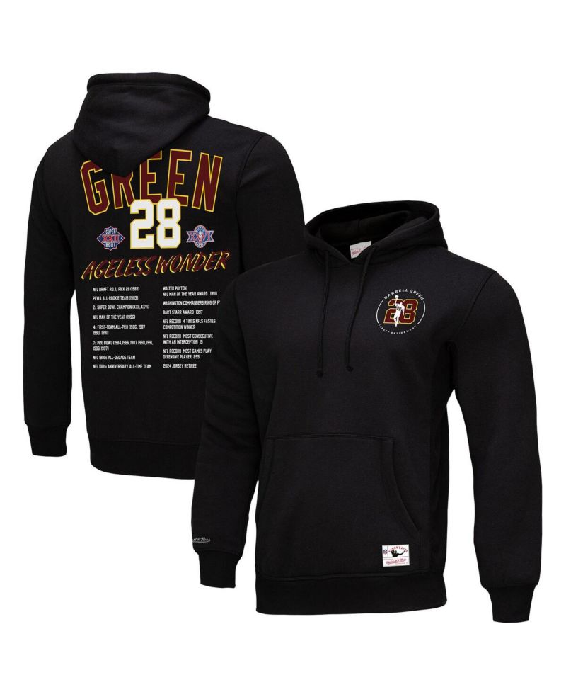 Men's Darrell Green Black Washington Commanders Wonder Pullover Hoodie