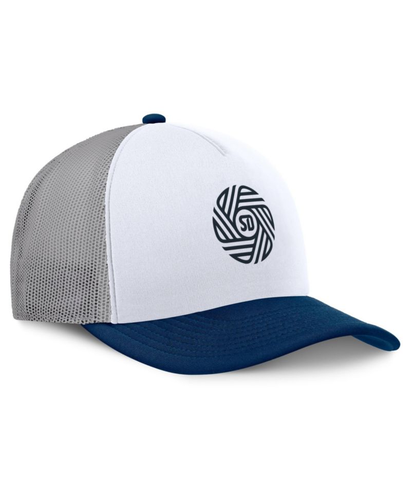 Men's White San Diego FC On Deck A-Frame Trucker Adjustable Hat