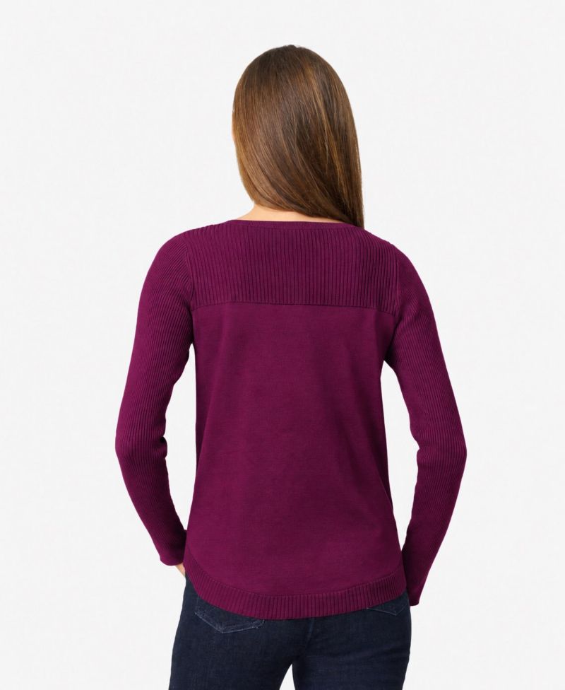 Women's Boat Neck Long-Sleeve Sweater