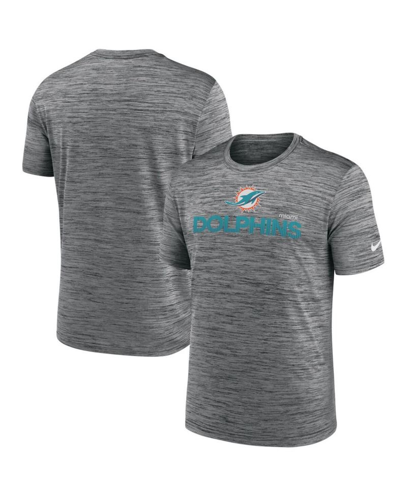Men's Anthracite Miami Dolphins Blitz Velocity Modern Performance T-Shirt