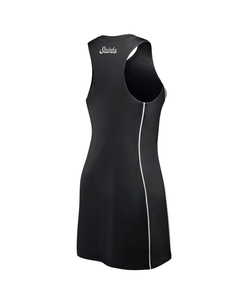 Women's Black New Orleans Saints Studio Boost Athletic Half-Zip Dress