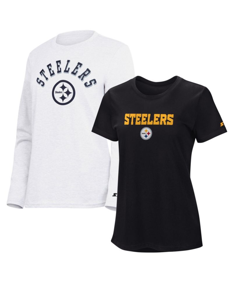 Women's Blue/Ash Detroit Lions Short Sleeve & Long Sleeve T-Shirt Combo Pack
