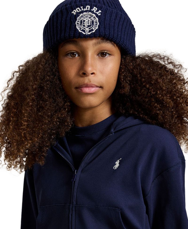 Girls' 7-16 Ribbed Boxy Full-Zip Hoodie